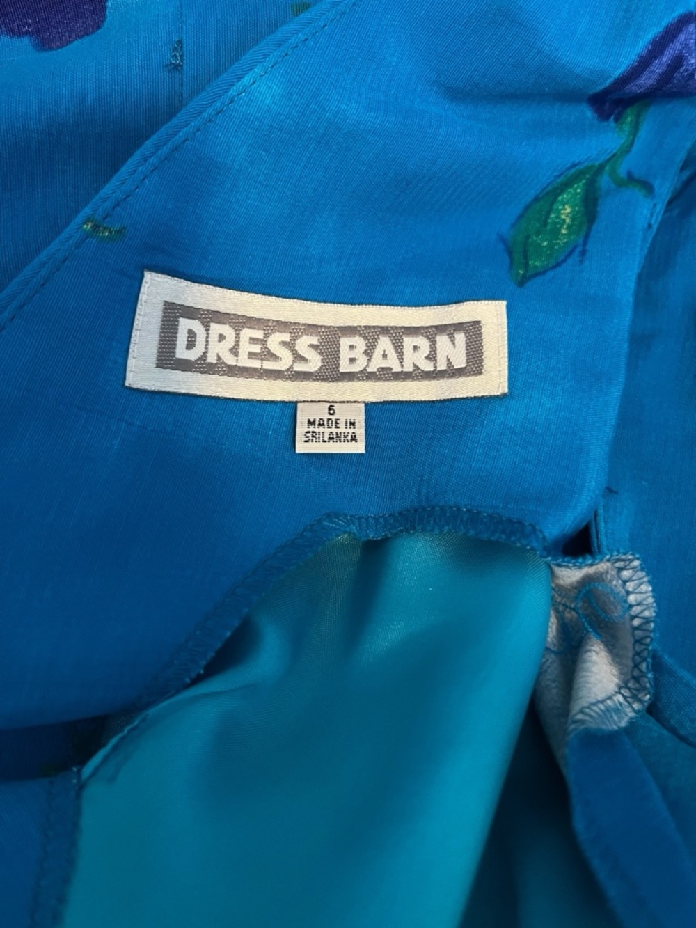 Dress Barn Blue Floral Maxi Dress Size 6 Boho Layered Look Rayon - Picture 9 of 10